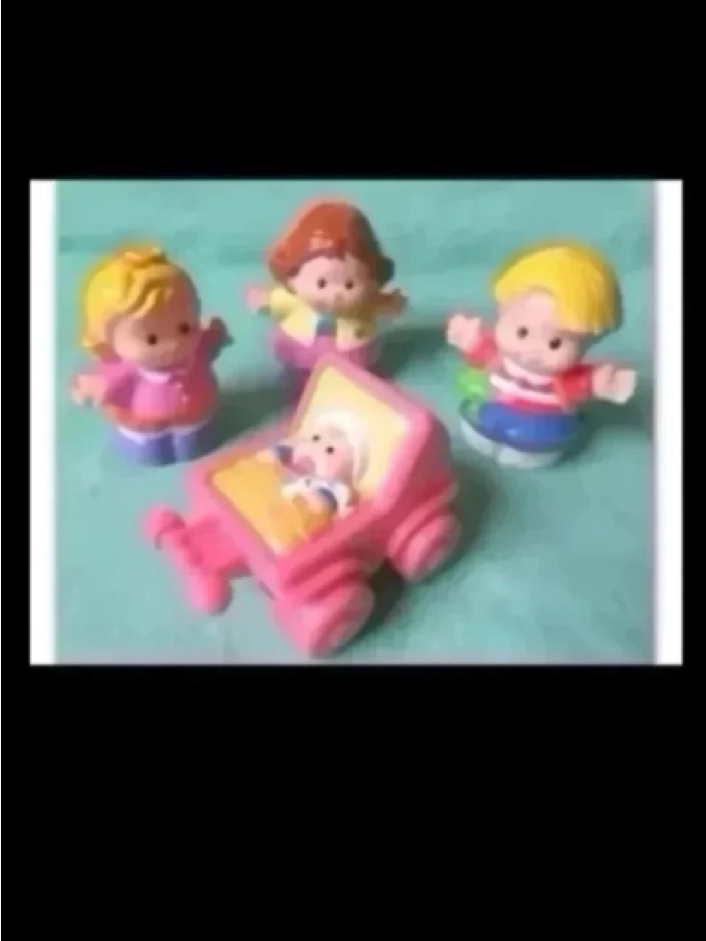 Fisher Price Little People 1997 GIRL TODDLER Mom BABY Stroller dollhouse LOT